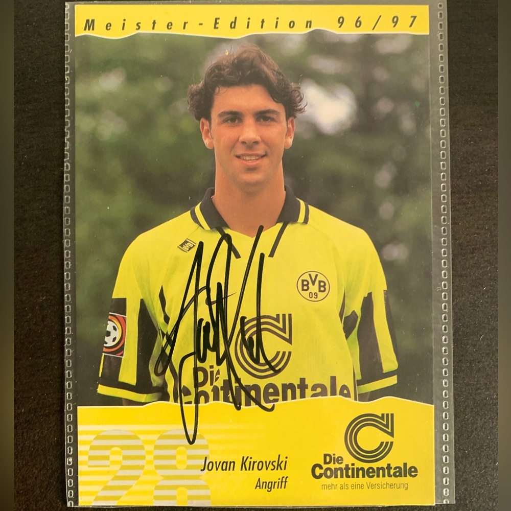 JOVAN KIROVSKI USA SOCCER AUTOGRAPH SIGNED Dortmund 1996/ 1997 Champions League